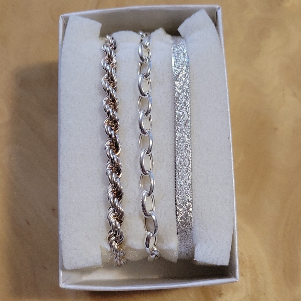 Sterling Silver Bracelets- set of 3